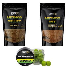 Zestaw FEEDER BAIT Epidemia Method Mix + Pellet 2mm + Burger Wafters 9mm