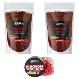 Zestaw FEEDER BAIT Truskawka Method Mix + Pellet 2mm + Mikron Wafters 4/6mm