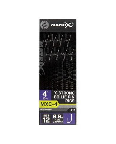 Przypony MATRIX MXC-4 nr 12 0.23mm 10cm Barbless X-Strong Boilie Pin
