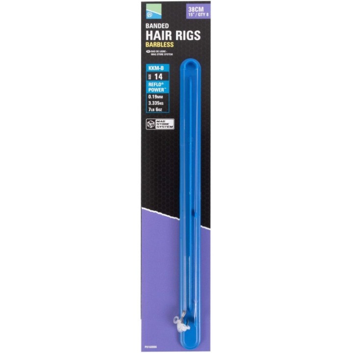 Przypony z gumką PRESTON KKM-B Hak 14 Żyłka 0.19mm 38cm - op. 8 szt.