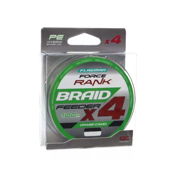 Plecionka FLAGMAN Force Rank Braid X4 Grass Camo 100m - 0.20mm