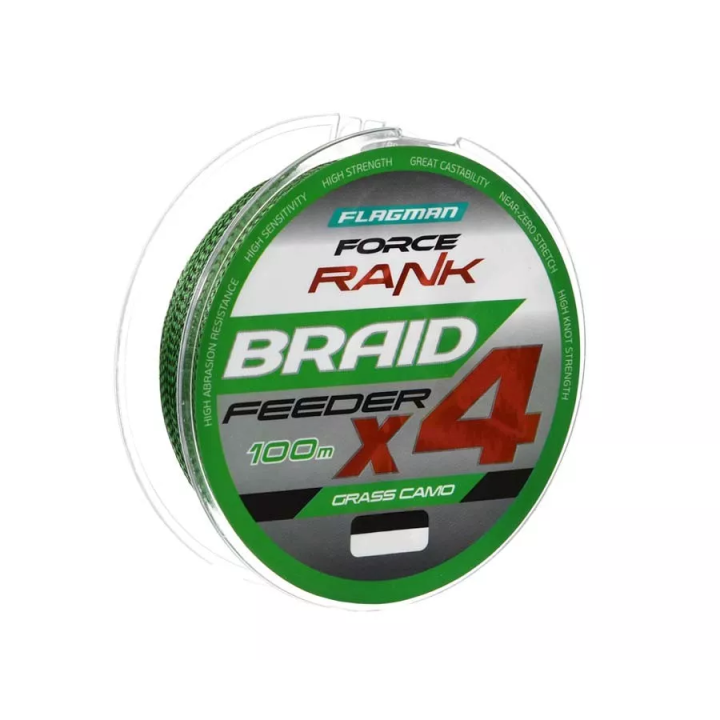 FORCE RANK FEEDER BRAID ?4 Grass Camo 100m 0,18mm