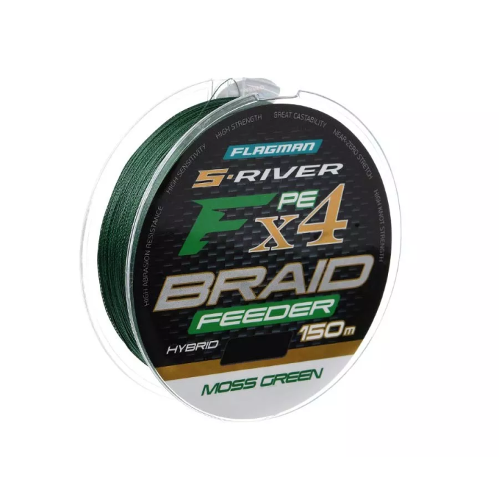 Plecionka FLAGMAN S-River PE Hybrid Braid X4 Feeder Moss Green 150m - 0,16mm