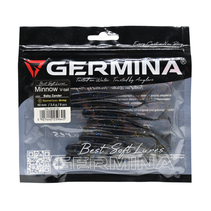 Guma Jaskółka GERMINA SL Minnow V-tail 9 cm Baby Zander - op. 8 szt.