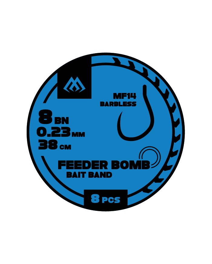 Przypony MIKADO MF14 Feeder Bomb z Gumką hak 8 żyłka 0.23mm/38cm