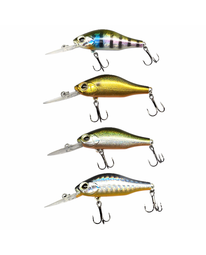 Zestaw 4x Wobler GERMINA Crank Bait 5cm Okoń Kleń Jaź Pstrąg 1-1,5m