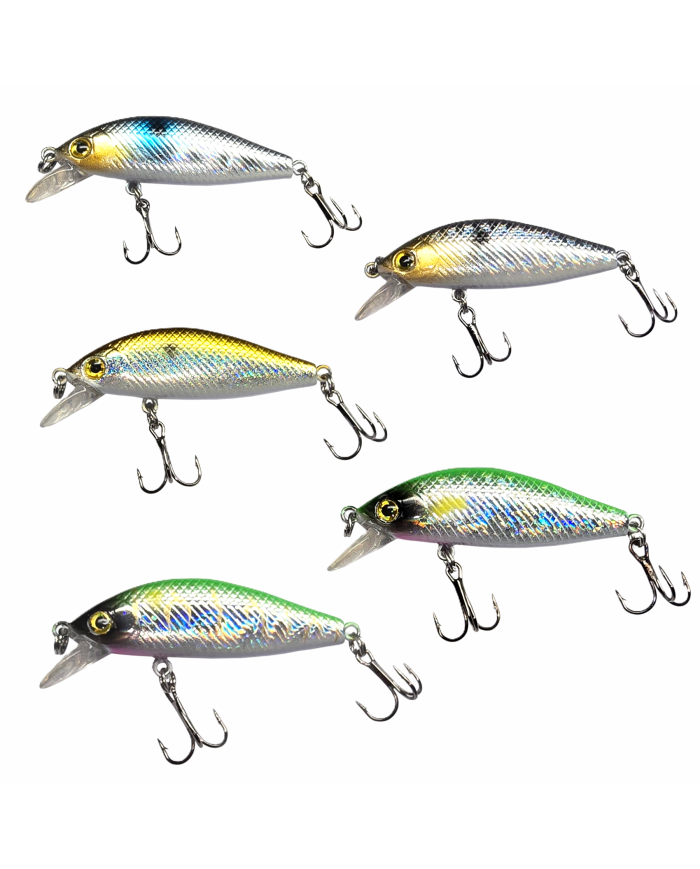 Zestaw 5x Wobler GERMINA Micro Fish 4.5 cm Okoń Pstrag Jaź Kleń 0,2-1m