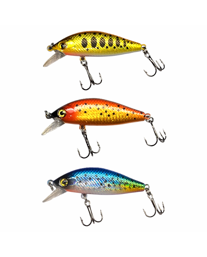 Zestaw 3x Wobler GERMINA Micro Fish 4.5 cm Okoń Pstrag Jaź Kleń 0,2-1m