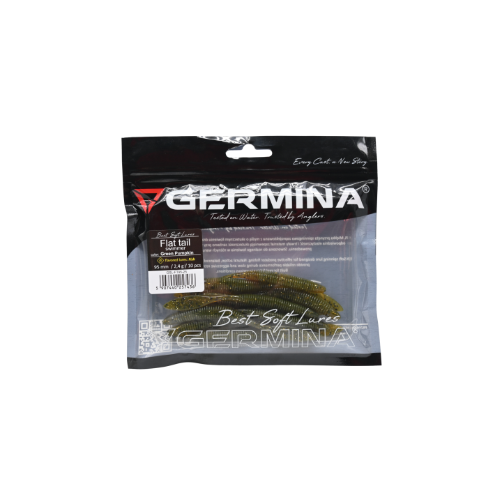 Germina SL Flat tail swimmer 95 mm Green Pumpkin