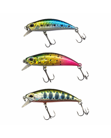 Zestaw 3x Wobler GERMINA Trout Minnow 5.2cm Pstrąg Jaź Kleń 0,2-1,2m