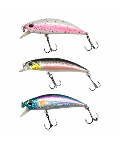 Zestaw 3x Wobler GERMINA Trout Minnow 6cm Pstrąg Jaź Kleń 0,5-2m