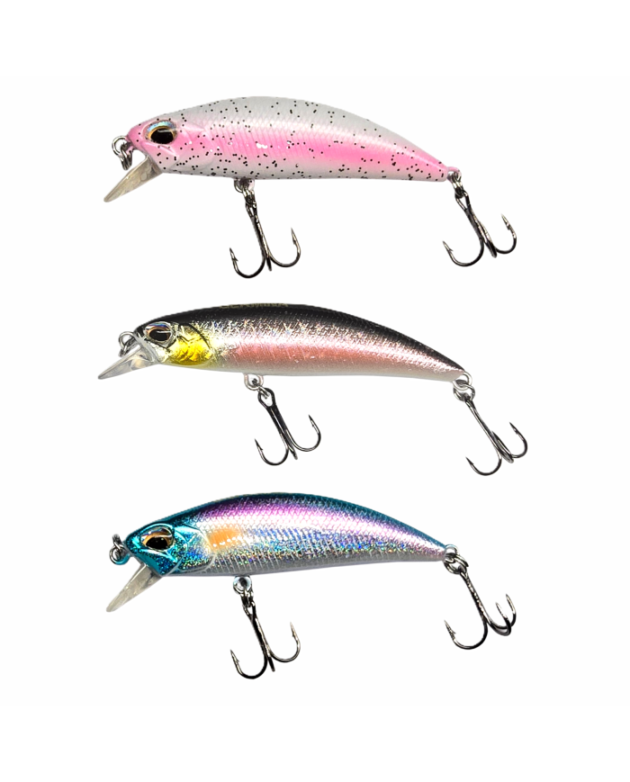 Zestaw 3x Wobler GERMINA Trout Minnow 6cm Pstrąg Jaź Kleń 0,5-2m