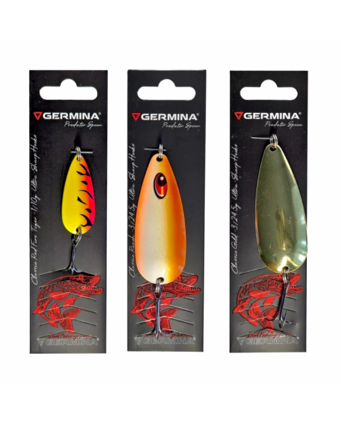 Zestaw 3x Błystka Blacha Wahadłowa GERMINA CLASSIC Szczupak Sandacz Sum Boleń