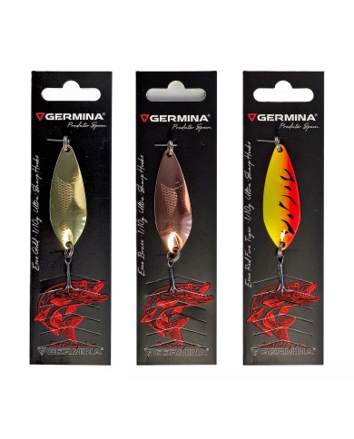 Zestaw 3x Błystka Blacha Wahadłowa GERMINA ESOX 10g Szczupak Sandacz Sum Boleń