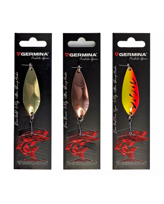 Zestaw 3x Błystka Blacha Wahadłowa GERMINA ESOX 10g Szczupak Sandacz Sum Boleń
