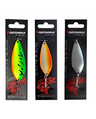 Zestaw 3x Błystka Blacha Wahadłowa GERMINA ESOX 18g Szczupak Sandacz Sum Boleń