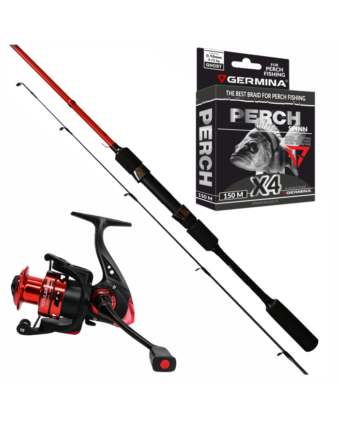 Zestaw SPINNING na OKONIA Wędka+Kołowrotek+Plecionka