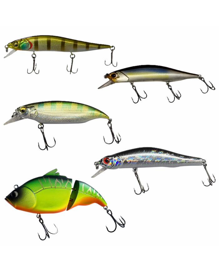 Zestaw 5x Wobler GERMINA Szczupak Sandacz Boleń Sum