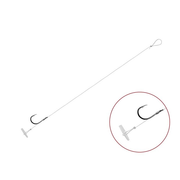 Przypony DELPHIN FLR Quickstop Hak Nr 8 Fluorocarbon 0.22mm/8cm - Op. 6 Szt.