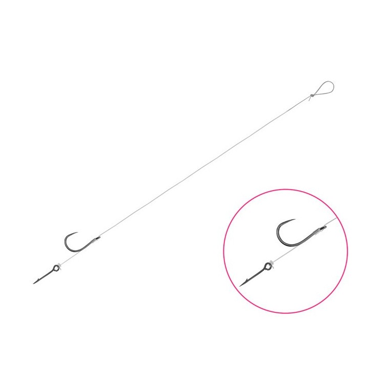 Przypony DELPHIN FLR z Igłą Hak Nr 6 Fluorocarbon 0.22mm/12cm - Op. 6 Szt.