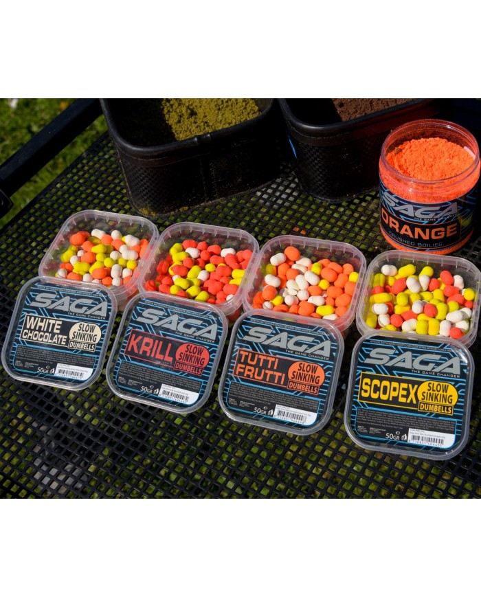Dumbells Saga Slow Sinking 50g 10mm - White Choco Dumbells Saga Slow Sinking 50g 10mm - White Choco