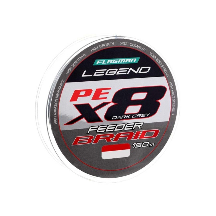 Plecionka FLAGMAN Legend Feeder Braid X8 Dark Grey 150m - 0,10mm