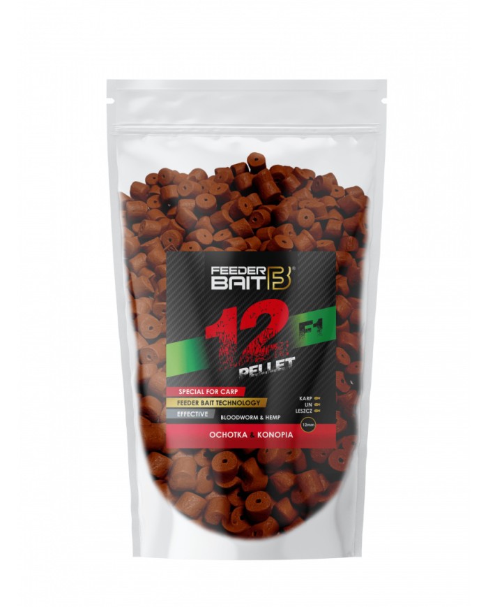 Pellet 12mm FEEDER BAIT 800g - F1 Ochotka/Konopia Pellet 12mm FEEDER BAIT 800g - F1 Ochotka/Konopia