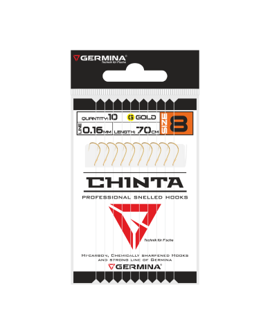 Haczyki z przyponem GERMINA Chinta G roz. 12, 0.14mm, 70cm - 10szt. Haczyki z przyponem GERMINA Chinta G roz. 12, 0.14mm, 70cm - 10szt.