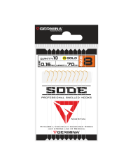 Haczyki z przyponem GERMINA Sode G roz. 12, 0.14mm, 70cm - 10szt. Haczyki z przyponem GERMINA Sode G roz. 12, 0.14mm, 70cm - 10szt.