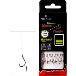 Przypony MIKADO Method Feeder z igłą - hak z zadziorem nr 8 żyłka 0.25mm/10cm - op. 8 szt.