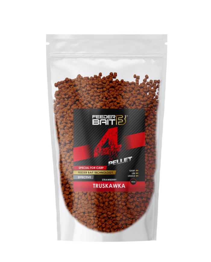 Pellet FEEDER BAIT 4mm 800g - Truskawka Pellet FEEDER BAIT 4mm 800g - Truskawka