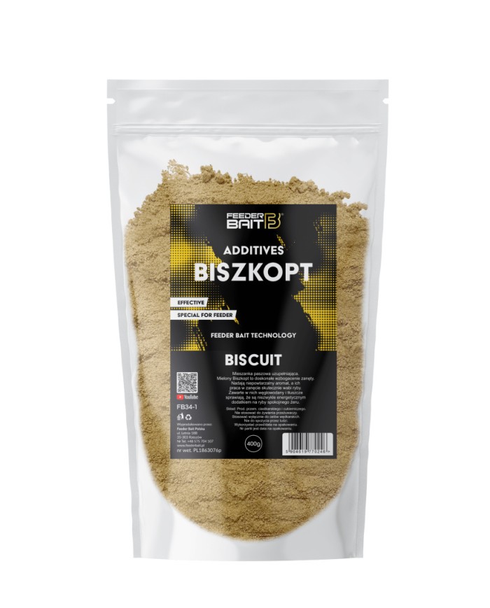 Dodatek do zanęt FEEDER BAIT 400g - Biszkopt Dodatek do zanęt FEEDER BAIT 400g - Biszkopt