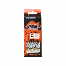 Przypony GENLOG Method Feeder Rig z gumką - hak BKK nr 6 plecionka 0.16mm/8cm - op. 8 szt.