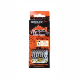 Przypony GENLOG Method Feeder Rig z push stopem - hak BKK nr 4 plecionka 0.16mm/8cm - op. 8 szt.