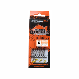 Przypony GENLOG Method Feeder Rig z push stopem - hak BKK nr 6 plecionka 0.16mm/8cm - op. 8 szt.