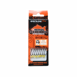 Przypony GENLOG Method Feeder Rig z gumką - hak BKK nr 10 żyłka 0.23mm/8cm - op. 8 szt.