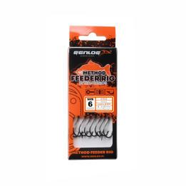 Przypony GENLOG Method Feeder Rig z igłą - hak BKK nr 6 żyłka 0.28mm/8cm - op. 8 szt.