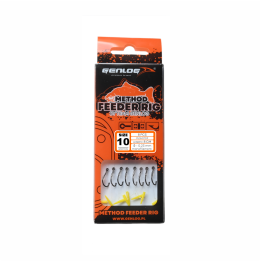 Przypony GENLOG Method Feeder Rig z push stopem - hak BKK nr 10 żyłka 0.23mm/8cm - op. 8 szt.