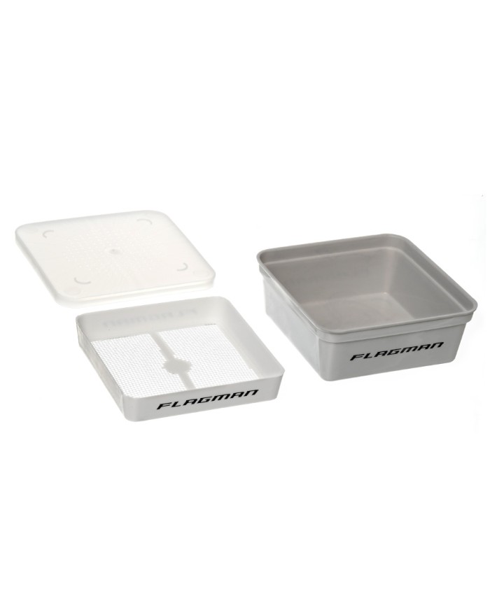 Pudełko z sitkiem i pokrywą FLAGMAN do płukania ochotki Pudełko z sitkiem i pokrywą FLAGMAN do płukania ochotki