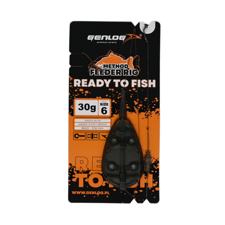 Gotowy Zestaw Method Feeder GENLOG Ready to Fish hak 6 Podajnik 30g