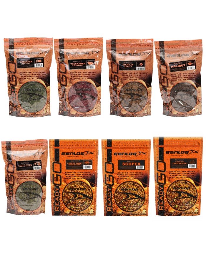 Zestaw 8 gotowych zanęt GENLOG - Ready 4 Zestaw 8 gotowych zanęt GENLOG - Ready 4