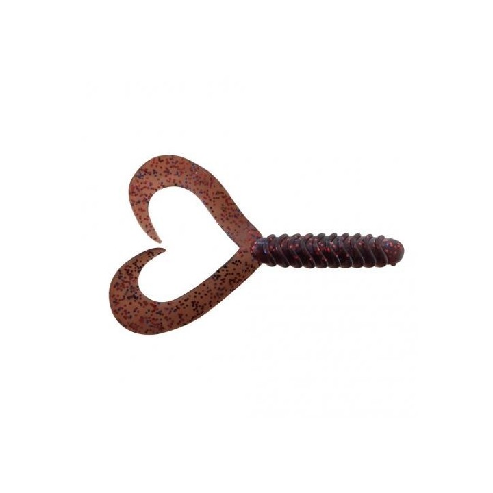 Guma Jenzi Double Tail-Twister 8cm 3" - Motor oil