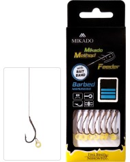 Przypony MIKADO Method Feeder z gumką - hak z zadziorem nr 8 żyłka 0.25mm/10cm - op. 8 szt. Przypony MIKADO Method Feeder z gumką - hak z zadziorem nr 8 żyłka 0.25mm/10cm - op. 8 szt.