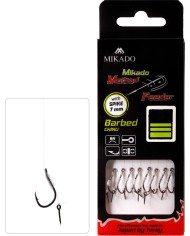 Przypony MIKADO Method Feeder z igłą - hak z zadziorem nr 8 żyłka 0.25mm/10cm - op. 8 szt. Przypony MIKADO Method Feeder z igłą - hak z zadziorem nr 8 żyłka 0.25mm/10cm - op. 8 szt.