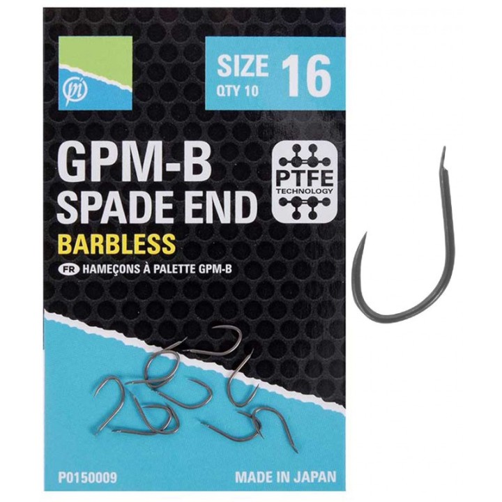 Haczyki Preston GPM-B Barbless Spade End - roz.14