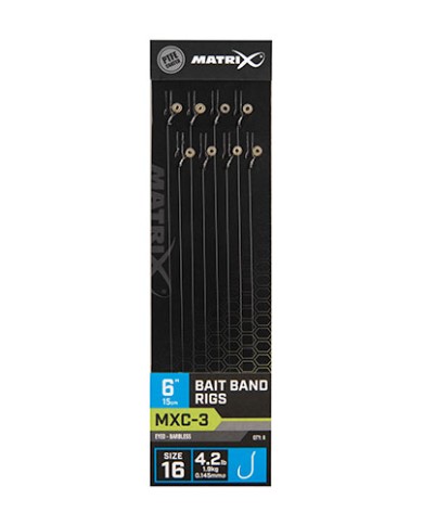 Przypony Matrix MXC-3 Bait Band Rig 15cm - roz. 16 Przypony Matrix MXC-3 Bait Band Rig 15cm - roz. 16