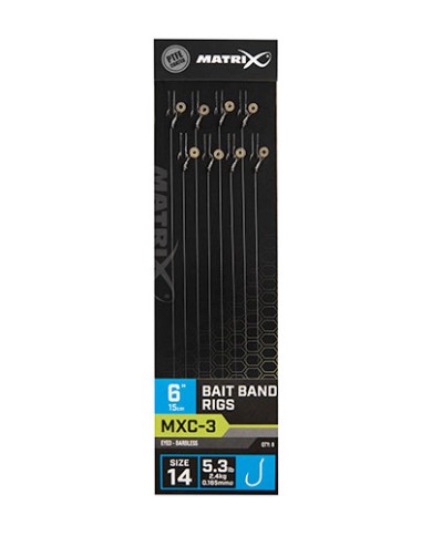 Przypony Matrix MXC-3 Bait Band Rig 15cm - roz. 14 Przypony Matrix MXC-3 Bait Band Rig 15cm - roz. 14