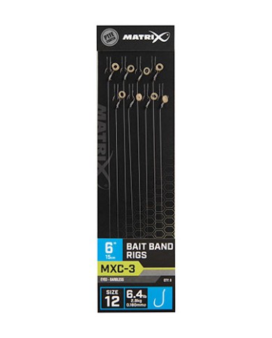Przypony Matrix MXC-3 Bait Band Rig 15cm - roz. 12 Przypony Matrix MXC-3 Bait Band Rig 15cm - roz. 12
