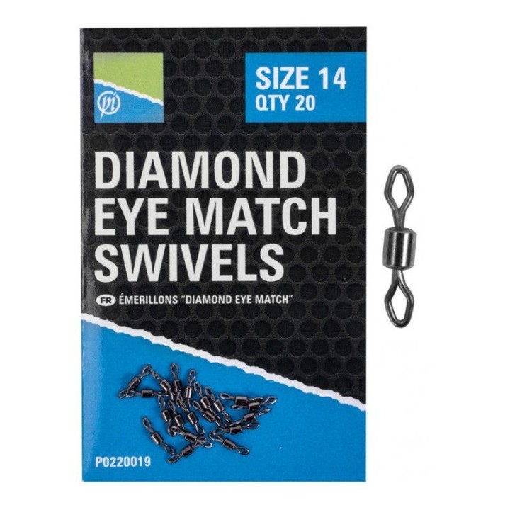 Krętliki Preston Diamond Eye Match - roz. 12