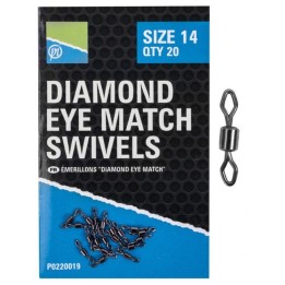 Krętliki Preston Diamond Eye Match - roz. 14